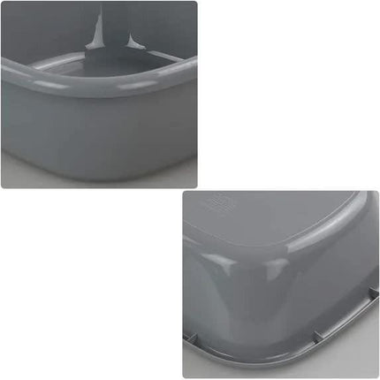 Idotry 4-Pack Baby Small Wash Basin, Gray Plastic Square Dish Pan, 8 Quart.