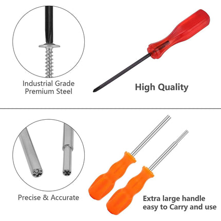 3 Pack Gamebit Security Screwdriver, 3.8mm and 4.5mm Security Screwdriver and 2.5mm Triwing Screwdriver for Super Nintendo, SNES, NES, N64 and GameBoy.
