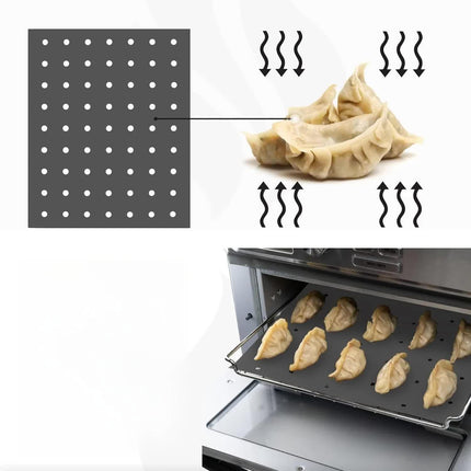 Reusable Liners for Toaster Oven Air Fryer 9 x 11 Accessories Compatible with Breville, Black & Decker, Cuisinart, Emeril Lagasse + More, Perforated Non-Stick Mats for Baking,Cooking,Oven Rack.