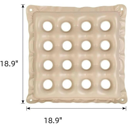 Inflatable Seat Cushions for Pressure Relief, Wheelchair Air Cushion for Bed Sore, Comfortable Waffle Pads，Cream 17x17inch.