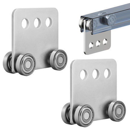 2Pcs 4 Wheel Trolley Assembly Rollers Four Bearing Trolley Assembly for 1-5/8" Wide and All 1-5/8" or Taller Strut Channel.