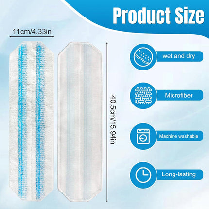 4-Pack Replacement Mop Pads for O-Cedar H2pro Flat Mop System & Vileda | O'Cedar H2 Pro Microfiber Mop Heads Replacements | Washable Reusable Refills | Safe on Wood, Tile, Vinyl Floors.