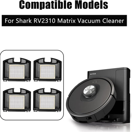 4 Pack HEPA Filters for Shark RV2310 Matrix Robot Vacuum Cleaner, Washable Filter Replacement Accessories.