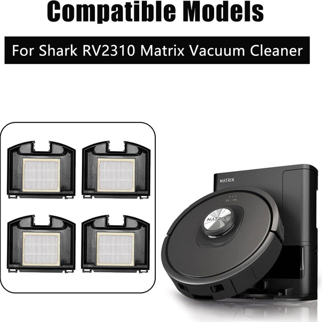 4 Pack HEPA Filters for Shark RV2310 Matrix Robot Vacuum Cleaner, Washable Filter Replacement Accessories.