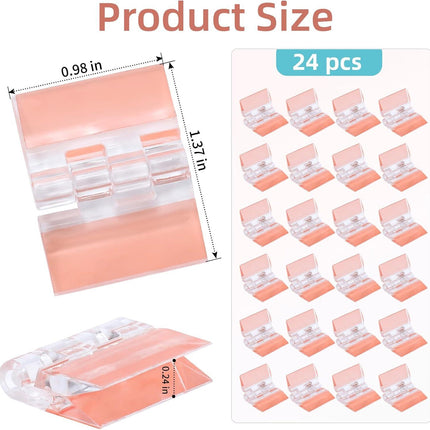 24Pcs Acrylic Small Hinges, 1.4x1 inch Clear Self-Adhesive Hinges, Folding Hinge Tool for Cabinet Drawer Furniture Display Stand DIY Crafts (35x25 mm).