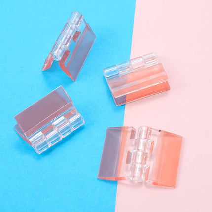 24Pcs Acrylic Small Hinges, 1.4x1 inch Clear Self-Adhesive Hinges, Folding Hinge Tool for Cabinet Drawer Furniture Display Stand DIY Crafts (35x25 mm).