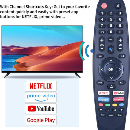 EC32V2HA EC40V2FA Replacement Remote for SANSUI, BLAUPUNKT, Caixun, ARRQW TVs - No Voice Function.