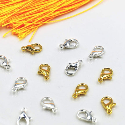 50 Pieces Stainless Steel Lobster Claw Clasps, Silver & Gold Bracelet Necklace Clasps Findings for DIY Jewelry Making(21x12mm).