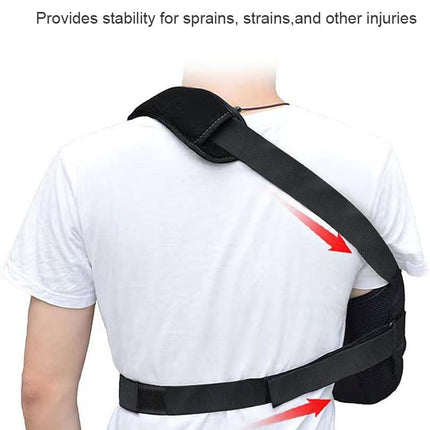 Arm Sling Shoulder immobilizer for Shoulder Injury with Back Belt Men & Women Shoulder Immobilizer Left and Right Arm Lightweight Rotator Cuff Arm Support for Elbow Wrist Injury -(Size L).