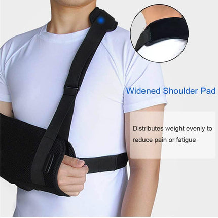 Arm Sling Shoulder immobilizer for Shoulder Injury with Back Belt Men & Women Shoulder Immobilizer Left and Right Arm Lightweight Rotator Cuff Arm Support for Elbow Wrist Injury -(Size L).