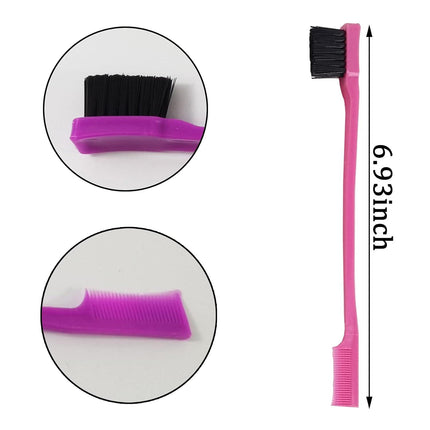 24PCS Hair Edge Brush, Double Sided Edge Control Hair Comb Eyebrow Brush Smooth Comb Grooming (8Colors).