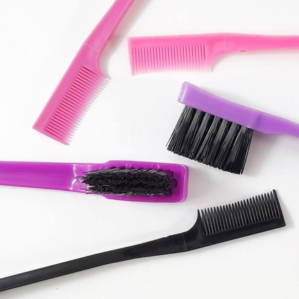 24PCS Hair Edge Brush, Double Sided Edge Control Hair Comb Eyebrow Brush Smooth Comb Grooming (8Colors).