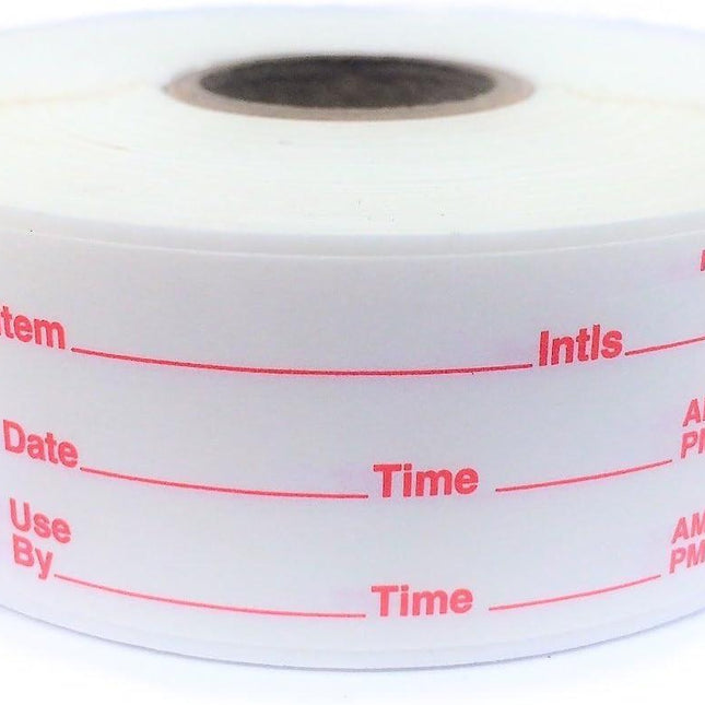 Dissolvable Food Storage Labels for Home and Restaurant Use - Dissolves in Water in 30 Seconds - No Adhesive Residue - Perfect for Glass, Metal, Plastic Containers - 1x2 inch Size 500 Labels per roll.