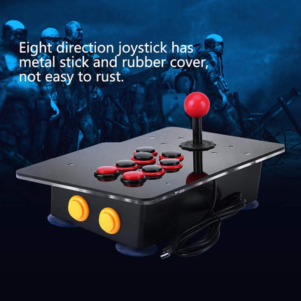 8-Way Arcade Game Joystick, USB Controller, Zero Delay Arcade Stick Buttons for Sports, Racing, Fighting Games.