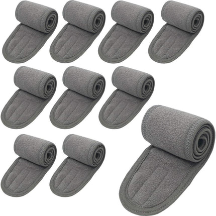 Spa Headband Facial Headbands Makeup Hair Band Washing Face Thick Terry Cloth Head Band for Yoga Sport Shower Adjustable Length Elastic Stretch (10 Pack).