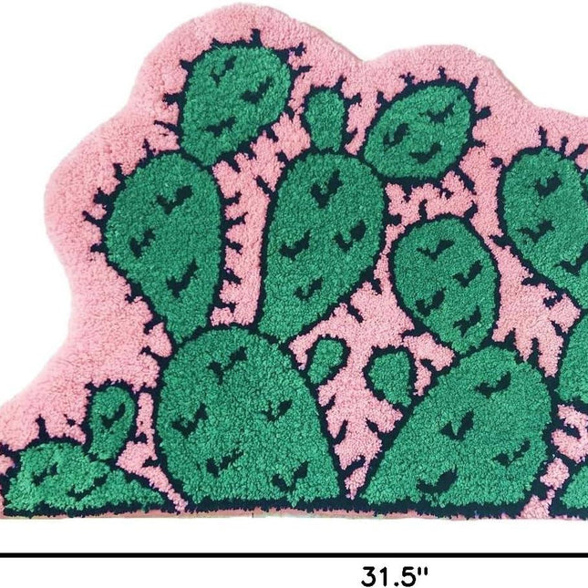 Monstera Leaf Non Slip Soft Kids Playmat Nursery Door Mat Area Rugs Luxury Plush Kids Game Play Carpet Bathroom Rugs Bathmat Shower Decor (Cactus).