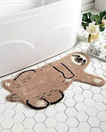 Cute Soft Small Sloth Shaped Mat for Bathroom,Showroom Bathmat,Non-Slip Bath Rugs,Play Carpet Area Rug for Kids,Photography Props (25.6X39.4'').
