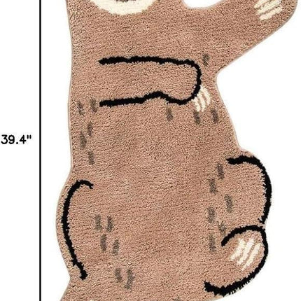 Cute Soft Small Sloth Shaped Mat for Bathroom,Showroom Bathmat,Non-Slip Bath Rugs,Play Carpet Area Rug for Kids,Photography Props (25.6X39.4'').