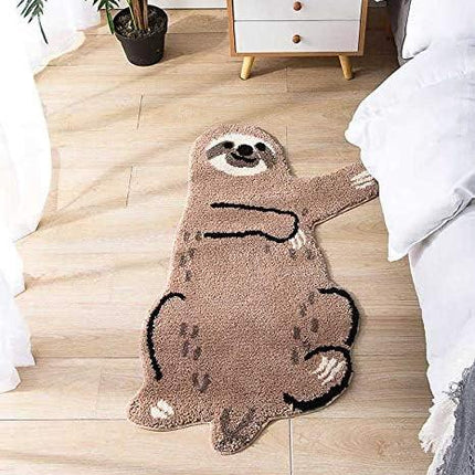 Cute Soft Small Sloth Shaped Mat for Bathroom,Showroom Bathmat,Non-Slip Bath Rugs,Play Carpet Area Rug for Kids,Photography Props (25.6X39.4'').
