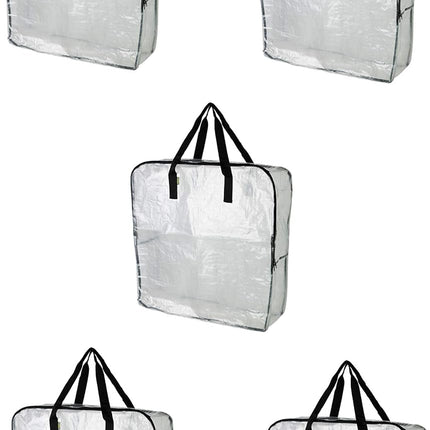 DIMPA Extra Large Storage Bag, Clear Heavy Duty Bags, Moth Moisture Protection Storage Bags (Pack of 5, 25 ½x8 ¾x25 ½).