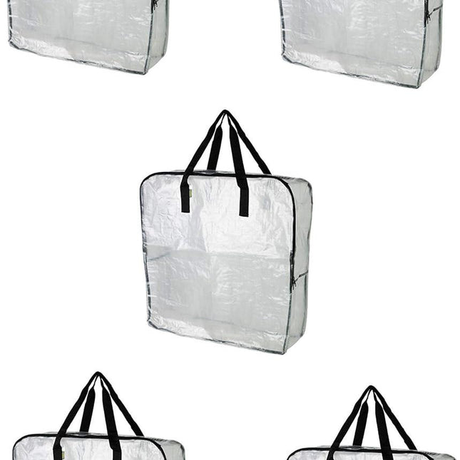 DIMPA Extra Large Storage Bag, Clear Heavy Duty Bags, Moth Moisture Protection Storage Bags (Pack of 5, 25 ½x8 ¾x25 ½).