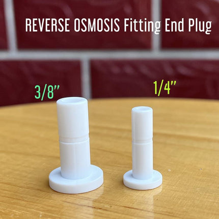 2 Size 1/4'' and 3/8'' Plug End Cap for RO System Reverse Osmosis Water Line Fittings Quick Connect Fitting Prevent Leak (Fits 1/4“ and 3/8'' both in 10 Piece), White, ROPF-W101438.