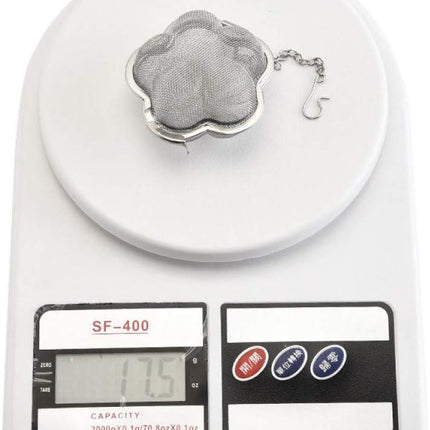 2pcs Stainless steel fine mesh seasoning ball kitchen soup spice stew filter kitchen tool metal tea bag tea ball (2pcs Flower Shape),Silver,6cm.