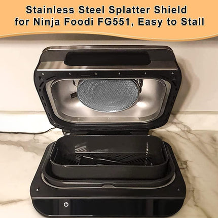 Stainless Steel Spatter Shield for Ninja Fg551 Foodi Smart XL Grill, Ninja XL Grill Accessories, Air Fryer Replacement Parts for Ninja 6 in 1 Smart Xl Indoor Grill.