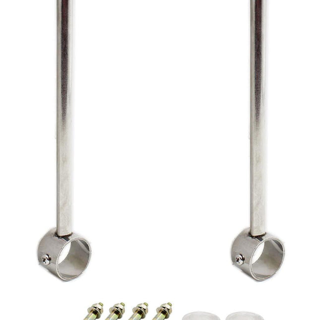 2 Pack Ceiling Mount Bracket, Stainless Steel Wardrobe Pipe Bracket Rod Holder Ceiling Holder,  Shower Curtain Closet Wardrobe Rod Lever Support Holder Pipe Flange Socket (25x250mm/1x10'').