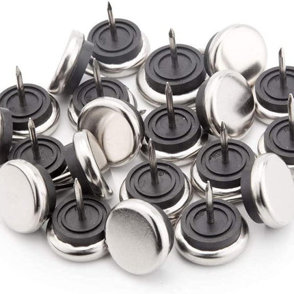 20pcs Round Heavy Duty Furniture Pads, Nail On Furniture Sliders Hardwood Floor Protectors Metal Nail On Glides for Chair Table Desk Cabinet Sofa Couch Leg Feet Non Slip Glides (Dia 19mm).