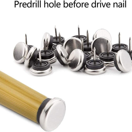 20pcs Round Heavy Duty Furniture Pads, Nail On Furniture Sliders Hardwood Floor Protectors Metal Nail On Glides for Chair Table Desk Cabinet Sofa Couch Leg Feet Non Slip Glides (Dia 19mm).