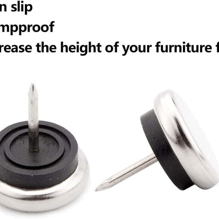 20pcs Round Heavy Duty Furniture Pads, Nail On Furniture Sliders Hardwood Floor Protectors Metal Nail On Glides for Chair Table Desk Cabinet Sofa Couch Leg Feet Non Slip Glides (Dia 19mm).