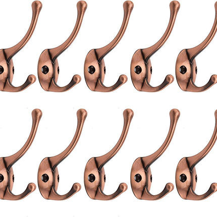 Bathroom Coat Hooks, Decorative Hanger Rack for Hanging Towel,Jacket,Handbag,Scarf,Keys,Solid Wall Mounted Home Kitchen Garage Closet Storage & Organization Hardware Accessories 10PC (Copper).