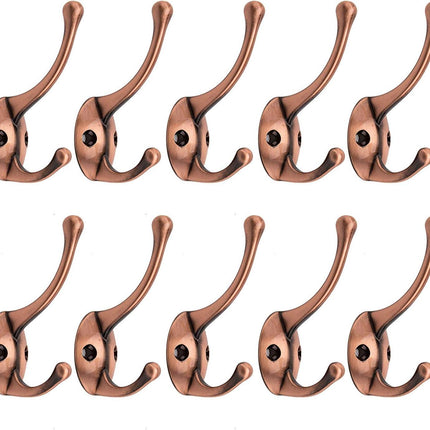 Bathroom Coat Hooks, Decorative Hanger Rack for Hanging Towel,Jacket,Handbag,Scarf,Keys,Solid Wall Mounted Home Kitchen Garage Closet Storage & Organization Hardware Accessories 10PC (Copper).