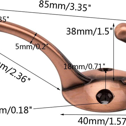 Bathroom Coat Hooks, Decorative Hanger Rack for Hanging Towel,Jacket,Handbag,Scarf,Keys,Solid Wall Mounted Home Kitchen Garage Closet Storage & Organization Hardware Accessories 10PC (Copper).