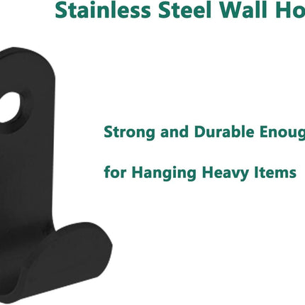 Stainless Steel J Hook, Sturdy Heavy Duty Picture Hanger,Wall Mounted Hook Hardware,Metal Mini J Hook,20PCS Coat Hooks with Screws for Wall Picture Frames (Black, 35 * 16mm/1.37 * 0.62").