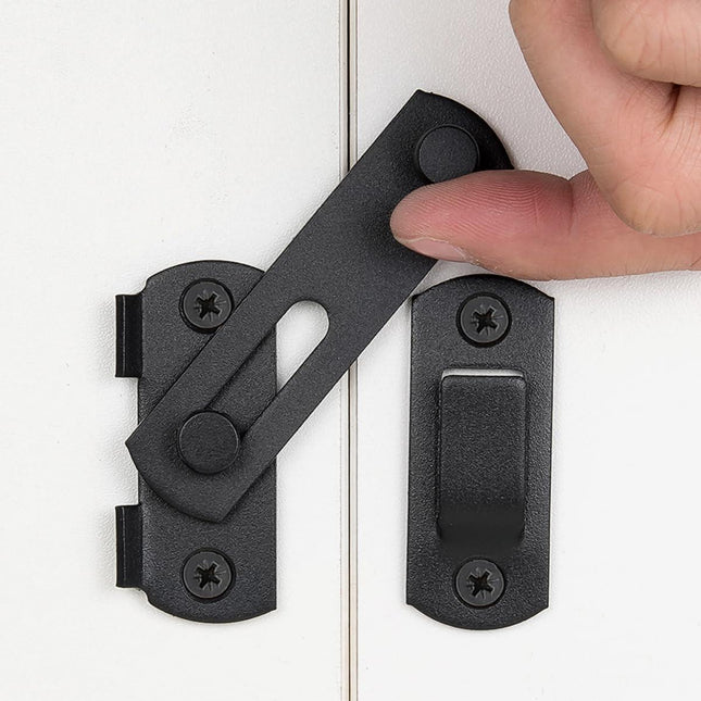 2 Packs Barn Door Latches，2.75” x 2.02” Matte Black Stainless Steel barn gate flip Door Latch Bi-fold Door Lock,Sliding Door Antique Lock Gate Latches Wine Cabinet Closet Door Latches  Small_Matte.