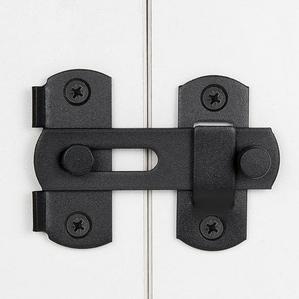 2 Packs Barn Door Latches，2.75” x 2.02” Matte Black Stainless Steel barn gate flip Door Latch Bi-fold Door Lock,Sliding Door Antique Lock Gate Latches Wine Cabinet Closet Door Latches  Small_Matte.