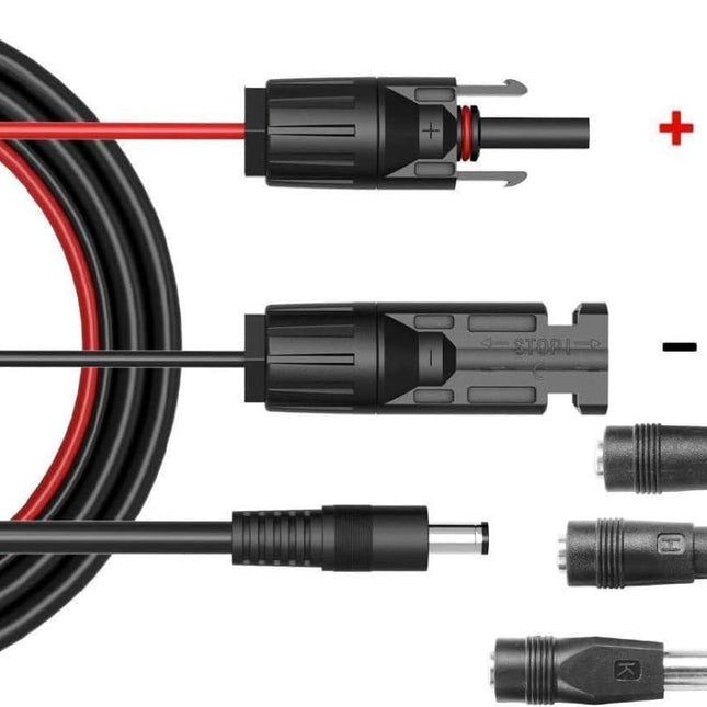 Solar Panel Connectors Compatible with M-C-4 Solar Connectors to DC Extension Cable 16AWG with DC 5.5mmx2.1mm, DC3.5x1.35mm,DC5.5x2.5mm and DC8mm Adapter for Portable Power Station Solar Generators.