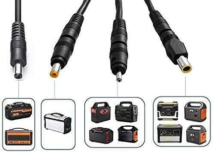 Solar Panel Connectors Compatible with M-C-4 Solar Connectors to DC Extension Cable 16AWG with DC 5.5mmx2.1mm, DC3.5x1.35mm,DC5.5x2.5mm and DC8mm Adapter for Portable Power Station Solar Generators.