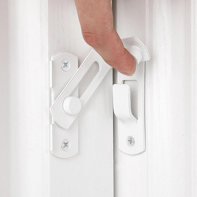 4 Packs Flip Door Sliding Latches，White 90 Degree Stainless Steel Bar Gate Latches Safety Door Lock,Sliding Door Antique Lock Gate Latches Wine Cabinet Carbon Steel Closet Door Latches  White    White.