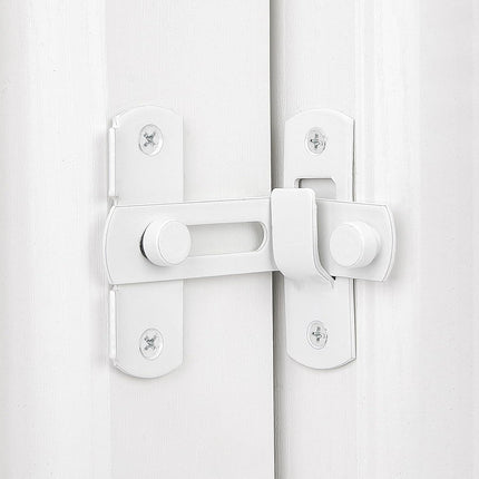 4 Packs Flip Door Sliding Latches，White 90 Degree Stainless Steel Bar Gate Latches Safety Door Lock,Sliding Door Antique Lock Gate Latches Wine Cabinet Carbon Steel Closet Door Latches  White    White.
