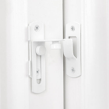 4 Packs Flip Door Sliding Latches，White 90 Degree Stainless Steel Bar Gate Latches Safety Door Lock,Sliding Door Antique Lock Gate Latches Wine Cabinet Carbon Steel Closet Door Latches  White    White.