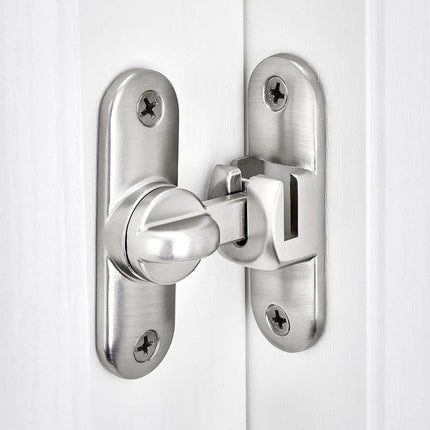 Silvery Barn Door Latches,90/180 Degree Gate Lock,Flip Gate Latches Hardware,Zinc Alloy Right Angle Door Lock Latch,Door Security Sliding Door Latch Lock for Cabinets,Bathroom Silvery_1 Pack.