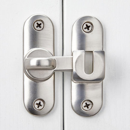Silvery Barn Door Latches,90/180 Degree Gate Lock,Flip Gate Latches Hardware,Zinc Alloy Right Angle Door Lock Latch,Door Security Sliding Door Latch Lock for Cabinets,Bathroom Silvery_1 Pack.