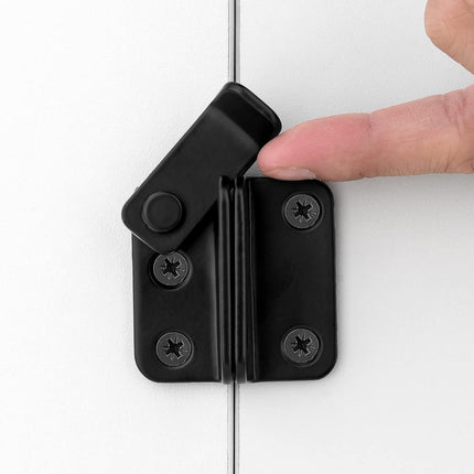 2 Packs Flip Latches，1.81” x 1.77”Black Stainless Steel Thickened Heavy Duty Hasp barn gate flip Door Latch Bi-fold Door Lock,Sliding Door Antique Lock Wine Cabinet Closet Door Latches  Small_Black_2.