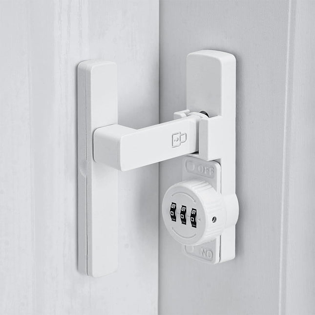 White 90 Degree Barn Door Lock,Mechanical Password Lock,Flip Latch with Combination,3 Digit Password Keyless,Protect Privacy,for Barn Door,Windows,Garden,Cabinets,Bathroom,and Sliding Door  90  90.