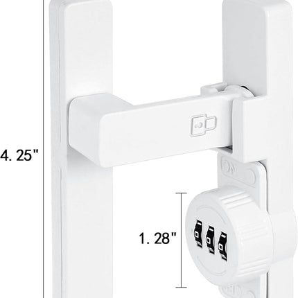 White 90 Degree Barn Door Lock,Mechanical Password Lock,Flip Latch with Combination,3 Digit Password Keyless,Protect Privacy,for Barn Door,Windows,Garden,Cabinets,Bathroom,and Sliding Door  90  90.