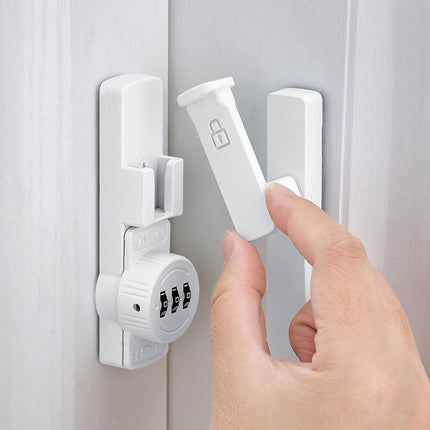 White 90 Degree Barn Door Lock,Mechanical Password Lock,Flip Latch with Combination,3 Digit Password Keyless,Protect Privacy,for Barn Door,Windows,Garden,Cabinets,Bathroom,and Sliding Door  90  90.