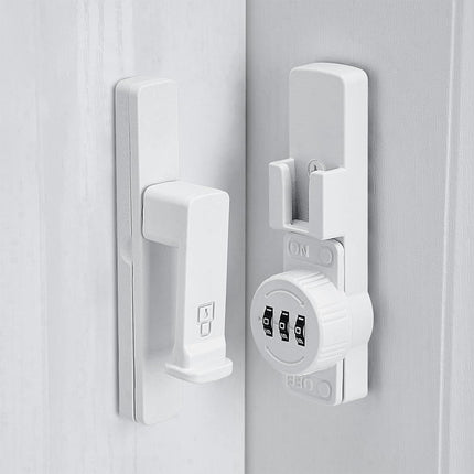 White 90 Degree Barn Door Lock,Mechanical Password Lock,Flip Latch with Combination,3 Digit Password Keyless,Protect Privacy,for Barn Door,Windows,Garden,Cabinets,Bathroom,and Sliding Door  90  90.